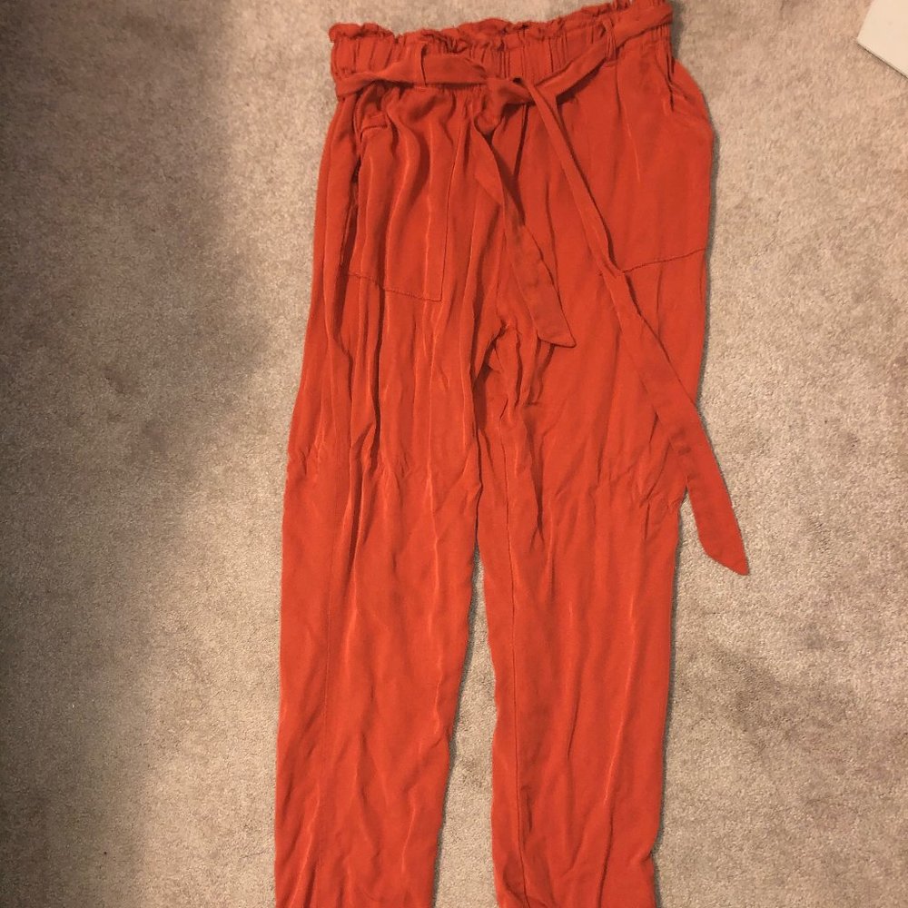 Burnt Orange Soft Silky Pants - Small